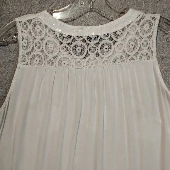 Tribal Women's Sequins & Embroidered  White Tank Top in Size Small - Picture 8 of 12